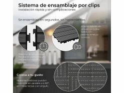 Best Baldosas de exterior – madera composite WPC, antideslizantes, set de 6 (1.08 m²) – Yoevu Terraza