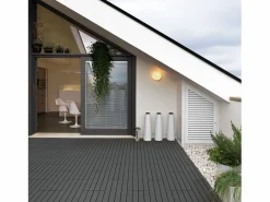 Outlet ECD Germany Baldosas de WPC para terrazas 60x30 cm - 30 piezas por 5m² Gris antracita