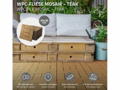 Discount Baldosas de WPC 30x30cm 1m² para jardín piscina patio Terraza