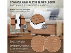 ECD Germany Baldosas para terrazas 30x30cm 1m² baldosas de jardín imitación
