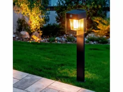 Ledkia Baliza de Pie Exterior Solar LED 1,5W 46cm Aluminio con Sensor de Movimiento Efren Square