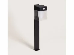 Ledkia Baliza de Pie Exterior Solar LED 1,5W 46cm Aluminio con Sensor de Movimiento Efren Square