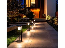 Baliza de Pie Exterior Solar LED 2W 40cm Aluminio con Sensor de Movimiento Eneko Energía Solar