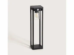 Ledkia Baliza de Pie Exterior Solar LED 2W 40cm Aluminio con Sensor de Movimiento Devah Negro
