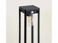 Ledkia Baliza de Pie Exterior Solar LED 2W 40cm Aluminio con Sensor de Movimiento Devah Negro