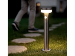 Baliza de Pie Exterior Solar LED 1,5W 50cm Acero Inoxidable con Sensor de Movimiento Ashier Energía Solar