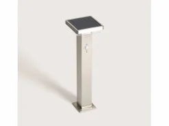 Ledkia Baliza de Pie Exterior Solar LED 5W 50cm Acero Inoxidable con Sensor de Movimiento Barton Square