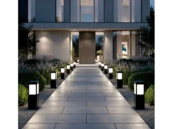 Sale Ledkia Baliza Solar Exterior LED Superficie Pie 40cm con Detector de Movimiento Kenya 3000K Blanco Cálido Negro
