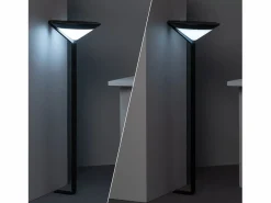 Ledkia Baliza Solar Exterior LED Superficie Pie 80cm con Detector de Movimiento Yuma Big 5000K Blanco Frío