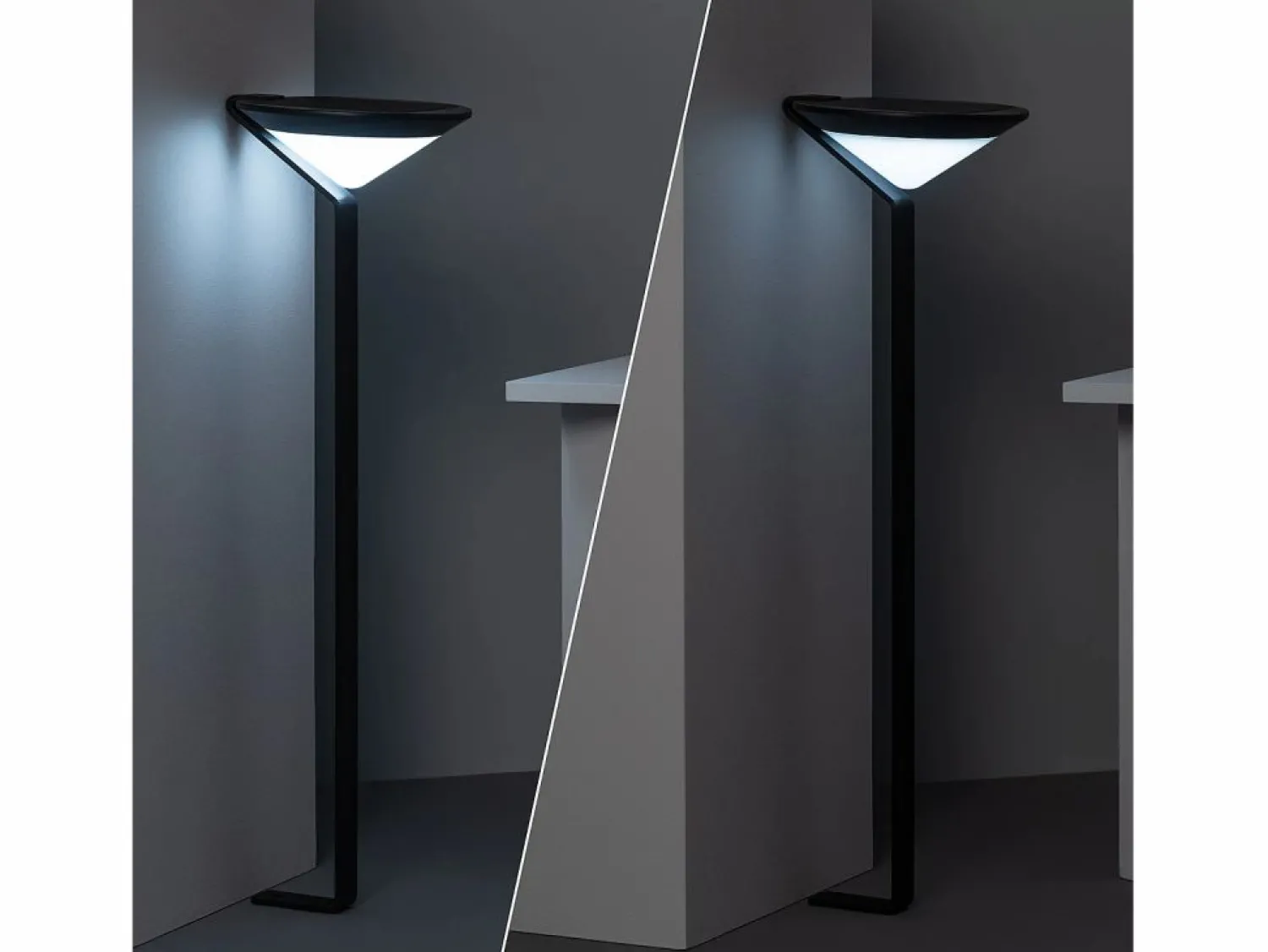 Ledkia Baliza Solar Exterior LED Superficie Pie 80cm con Detector de Movimiento Yuma Big 5000K Blanco Frío