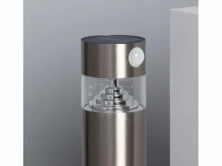Outlet Baliza Solar Exterior LED 1.5W Superficie Pie 50cm con Detector de Movimiento Inti Inox 5000K Blanco Frío Energía Solar