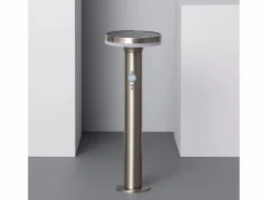 Sale Ledkia Baliza Solar Exterior LED 6W Superficie Pie 45cm con Detector de Movimiento Helios Inox 3000K Blanco Cálido Gris