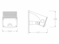 SOLARGEO Baliza solar o mural con detector de movimiento - 700 lúmenes - CHENDI Negro