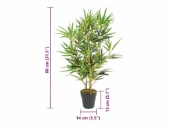 Bambú artificial 368 hojas 80 cm