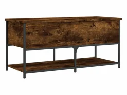 vidaxl Banco almacenaje madera ingeniería roble ahumado 100x42,5x47 cm
