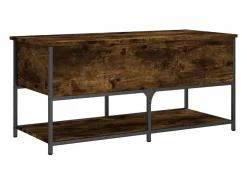 vidaxl Banco almacenaje madera ingeniería roble ahumado 100x42,5x47 cm