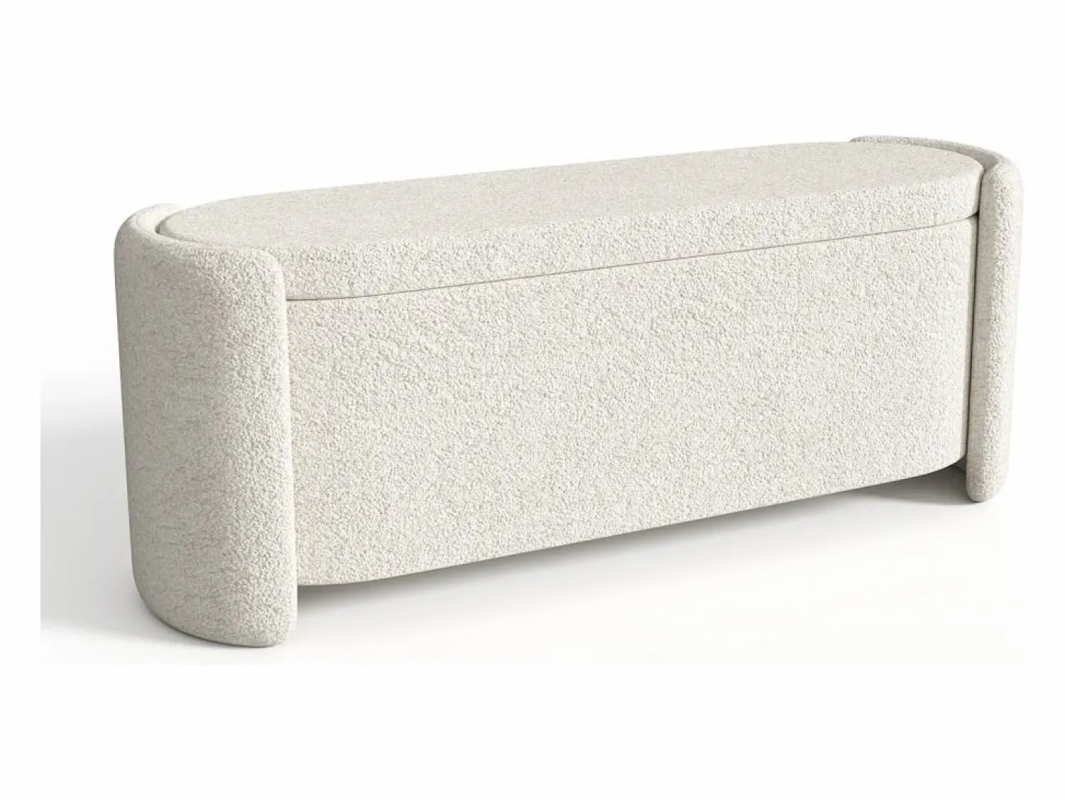 Outlet Banco baúl de tela bouclé en color - FUNOMI Banco Y Pie De Cama|Banco Y Pie De Cama