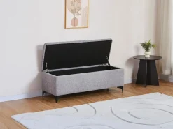 New Vente-unique Banco baúl de tela en color - SABILO Gris