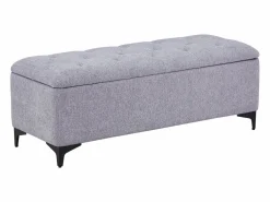 New Vente-unique Banco baúl de tela en color - SABILO Gris