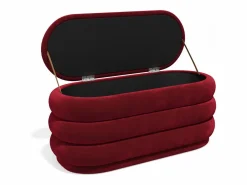 Clearance Banco baúl de terciopelo color burdeos - ECAMBI Colección Rouge Passion|Baúl Y Arcón