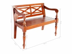 Online Banco Batavia 98 cm Madera Maciza de Caoba Marrón Oscuro Marru00f3n
