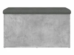 Banco con almacenaje madera ingeniería hormigón 82x42x45cm ES726652