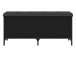 Online vidaxl Banco con almacenaje madera de ingeniería 102x42x45 cm Negro