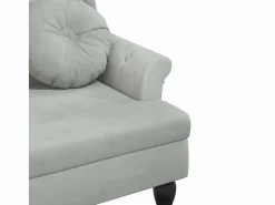 New vidaxl Banco con cojines 120,5x65x75 cm terciopelo Gris claro