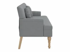Banco con cojines tela claro 113x64,5x75,5 cm ES66033 Banco Y Pie De Cama|Banco Y Pie De Cama