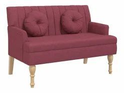 vidaxl Banco con cojines tela tinto 113x64,5x75,5 cm