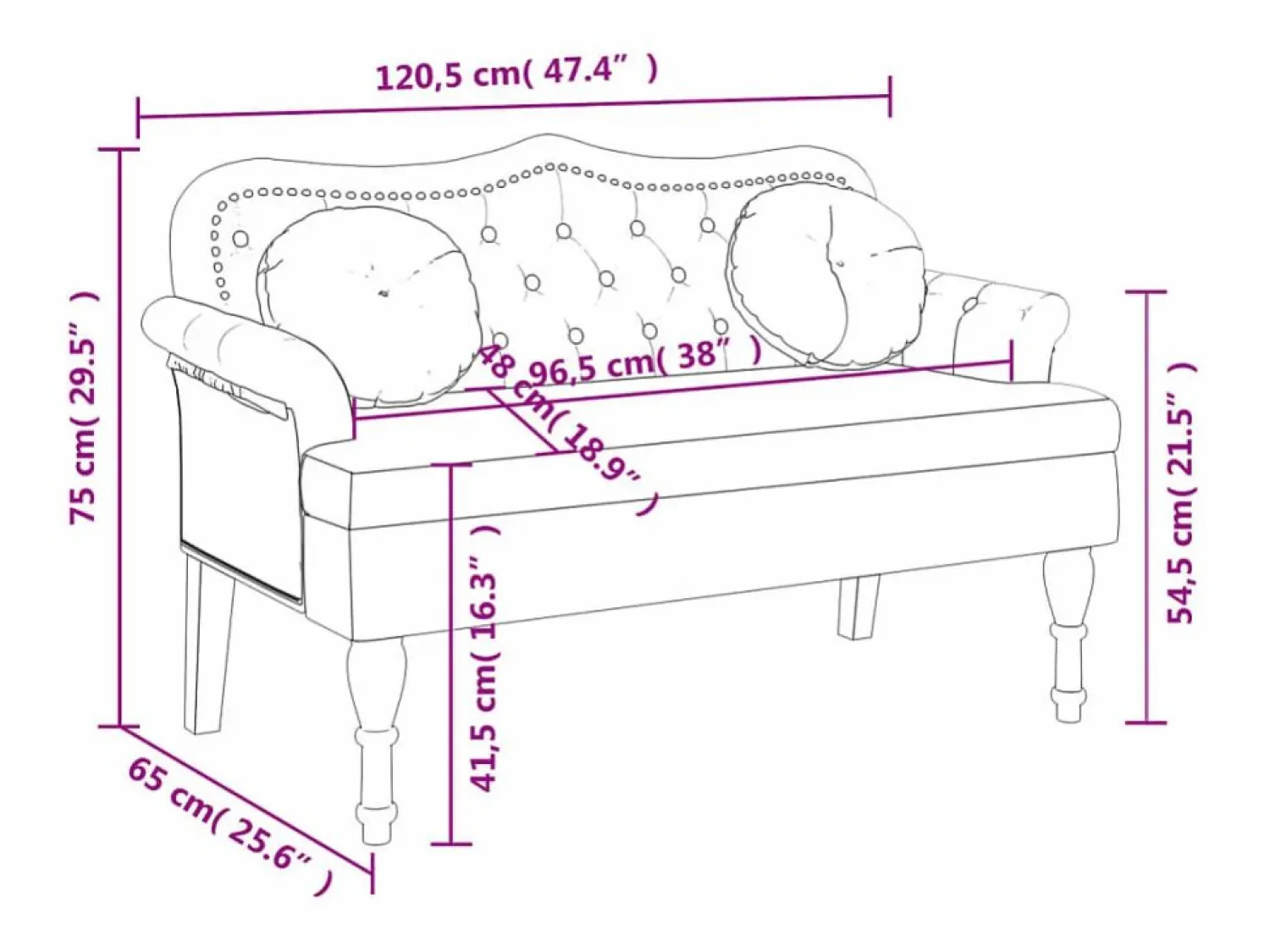 New Banco con cojines terciopelo 120,5x65x75 cm Banco Y Pie De Cama|Banco Y Pie De Cama