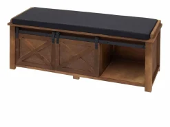 MCW Banco con compartimentos de almacenamiento -H53, marrón