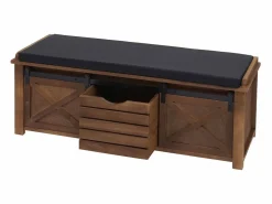 MCW Banco con compartimentos de almacenamiento -H53, marrón
