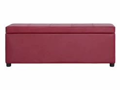 vidaxl Banco con espacio de almacenaje 116 cm piel sintética vino
