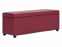 vidaxl Banco con espacio de almacenaje 116 cm piel sintética vino