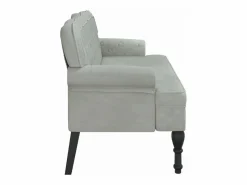 New vidaxl Banco con respaldo de terciopelo claro 119,5x64,5x75 cm Gris