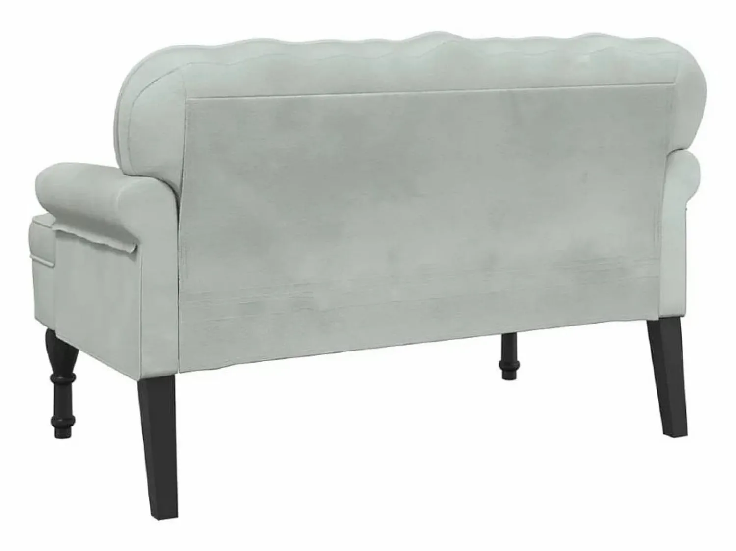 New vidaxl Banco con respaldo de terciopelo claro 119,5x64,5x75 cm Gris