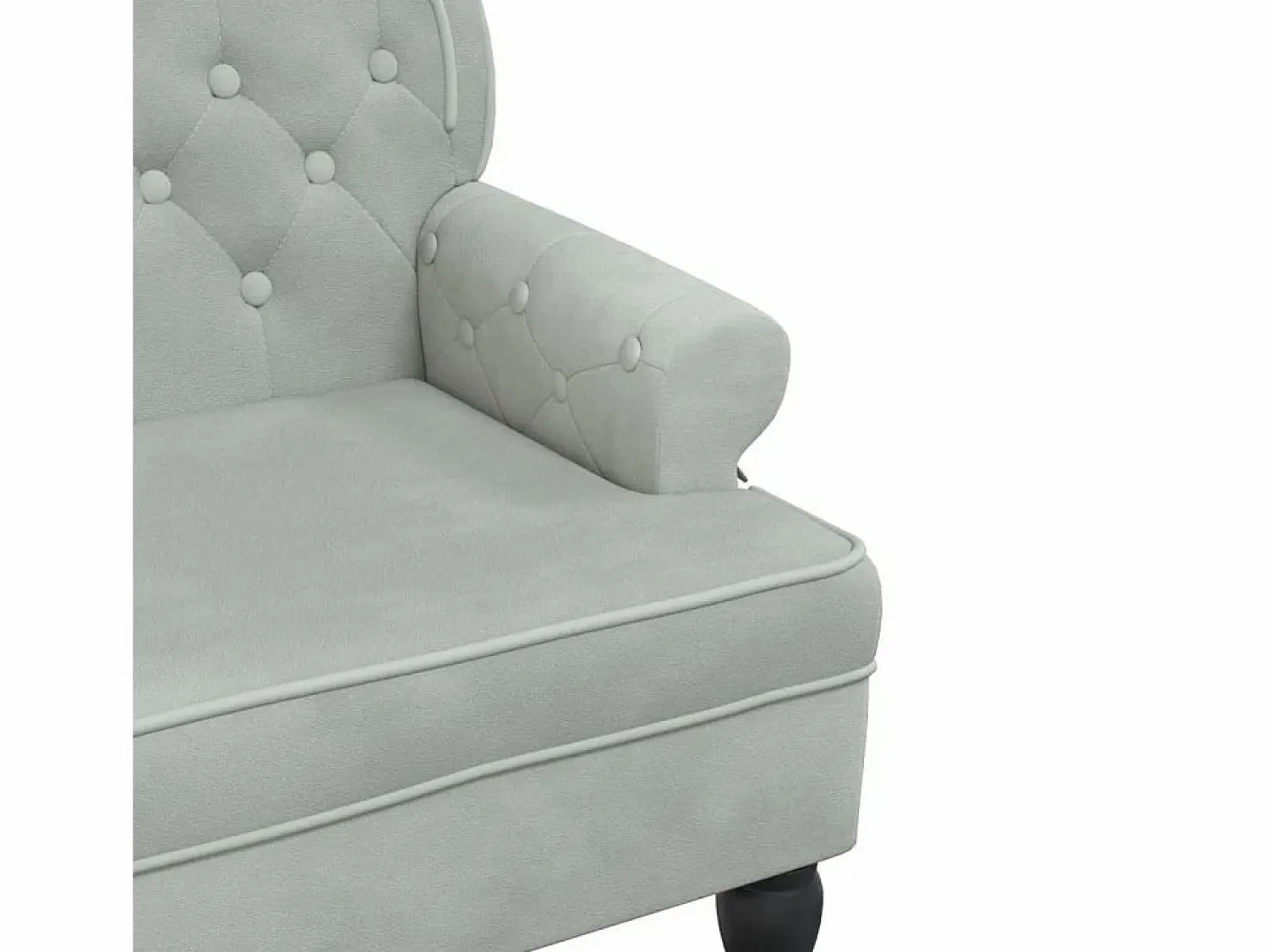 New vidaxl Banco con respaldo de terciopelo claro 119,5x64,5x75 cm Gris