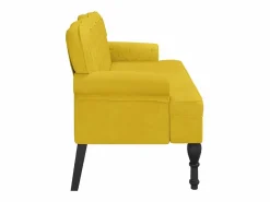 Clearance vidaxl Banco con respaldo terciopelo 119,5x64,5x75 cm Amarillo