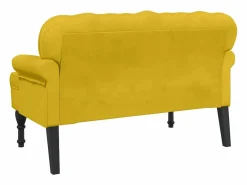 Clearance vidaxl Banco con respaldo terciopelo 119,5x64,5x75 cm Amarillo