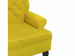Clearance vidaxl Banco con respaldo terciopelo 119,5x64,5x75 cm Amarillo