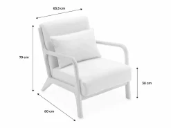 Banco de 2 plazas + sillón de madera con borreguito Conjunto Sofá Y Sillón