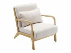 Banco de 2 plazas + sillón de madera con borreguito Conjunto Sofá Y Sillón