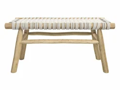 Rendez-Vous Déco Banco de 2 plazas de 90 cm tejido de macramé y rama de teca - Kira