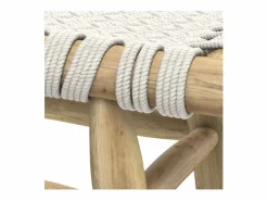 Rendez-Vous Déco Banco de 2 plazas de 90 cm tejido de macramé y rama de teca - Kira