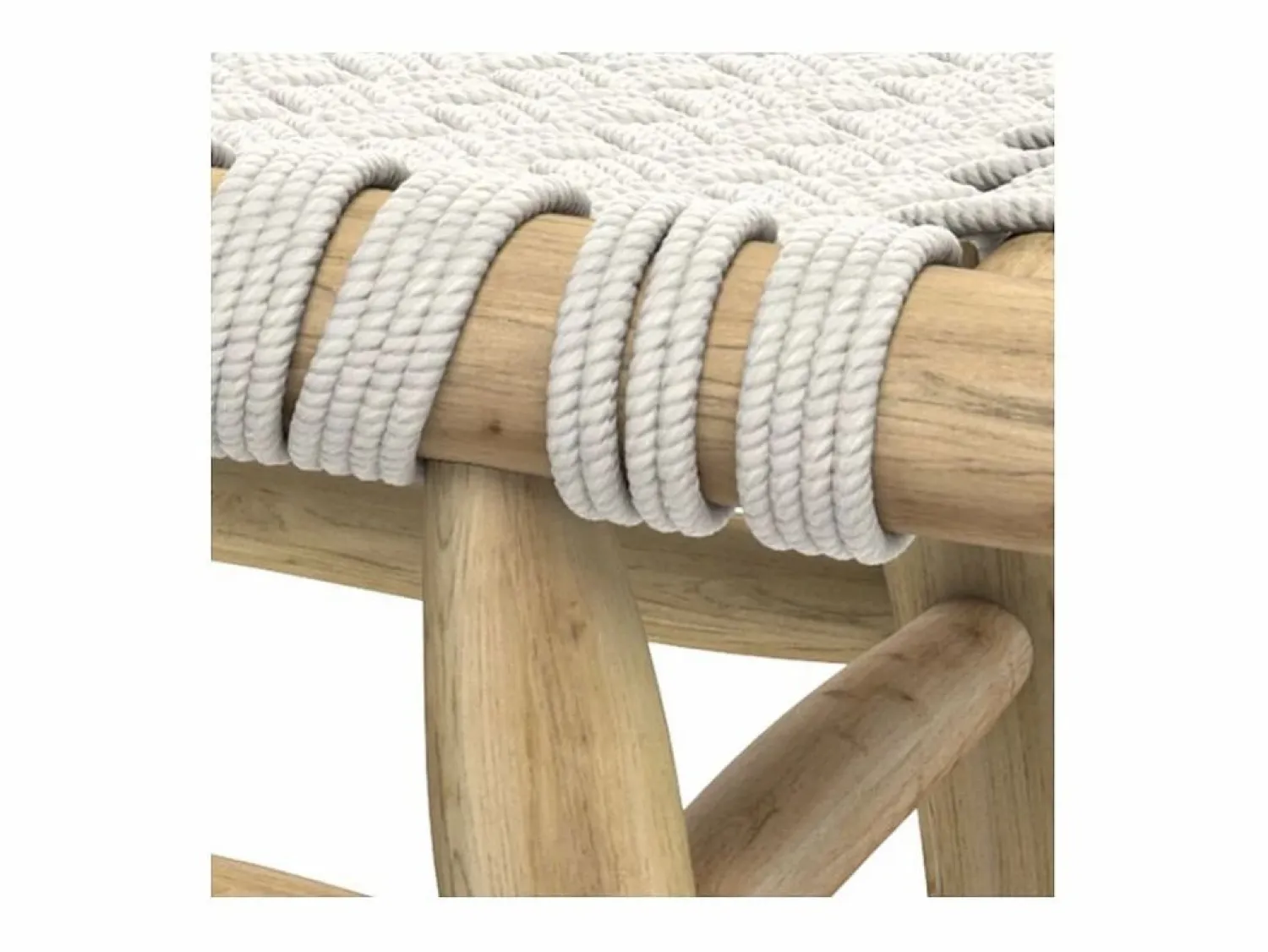 Rendez-Vous Déco Banco de 2 plazas de 90 cm tejido de macramé y rama de teca - Kira
