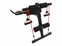 Sale Banco de abdominales ajustable con bandas de resistencia, acero, (137,5 x 55,5 x 50-68 cm) Negro