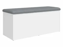 Outlet vidaxl Banco de almacenaje 102x42x45 cm madera de ingeniería Blanco