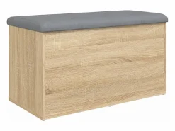 Banco de almacenaje roble Sonoma 82x42x45 cm madera de ingeniería Banco Y Pie De Cama|Banco Y Pie De Cama