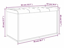 Banco de almacenaje roble Sonoma 82x42x45 cm madera de ingeniería Banco Y Pie De Cama|Banco Y Pie De Cama
